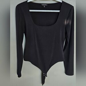 DYNAMITE Black Long Sleeve Bodysuit